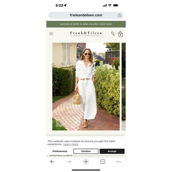 Frank & Eileen Getaway Set White NWT Small - Picture 1 of 1